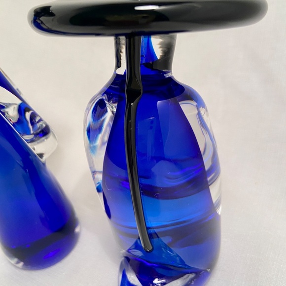 Formia Vetri Di Cobalt Blue & Clear Murano Glass Asian Fiqurines - Picture 13 of 16